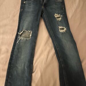 rag & bone Women's Distressed Blue Jeans